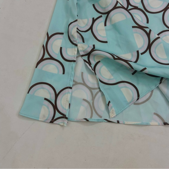 Phardi made in Turkey baby blue brown rainbow asymmetrical top. Size 38/M - Picture 8 of 10